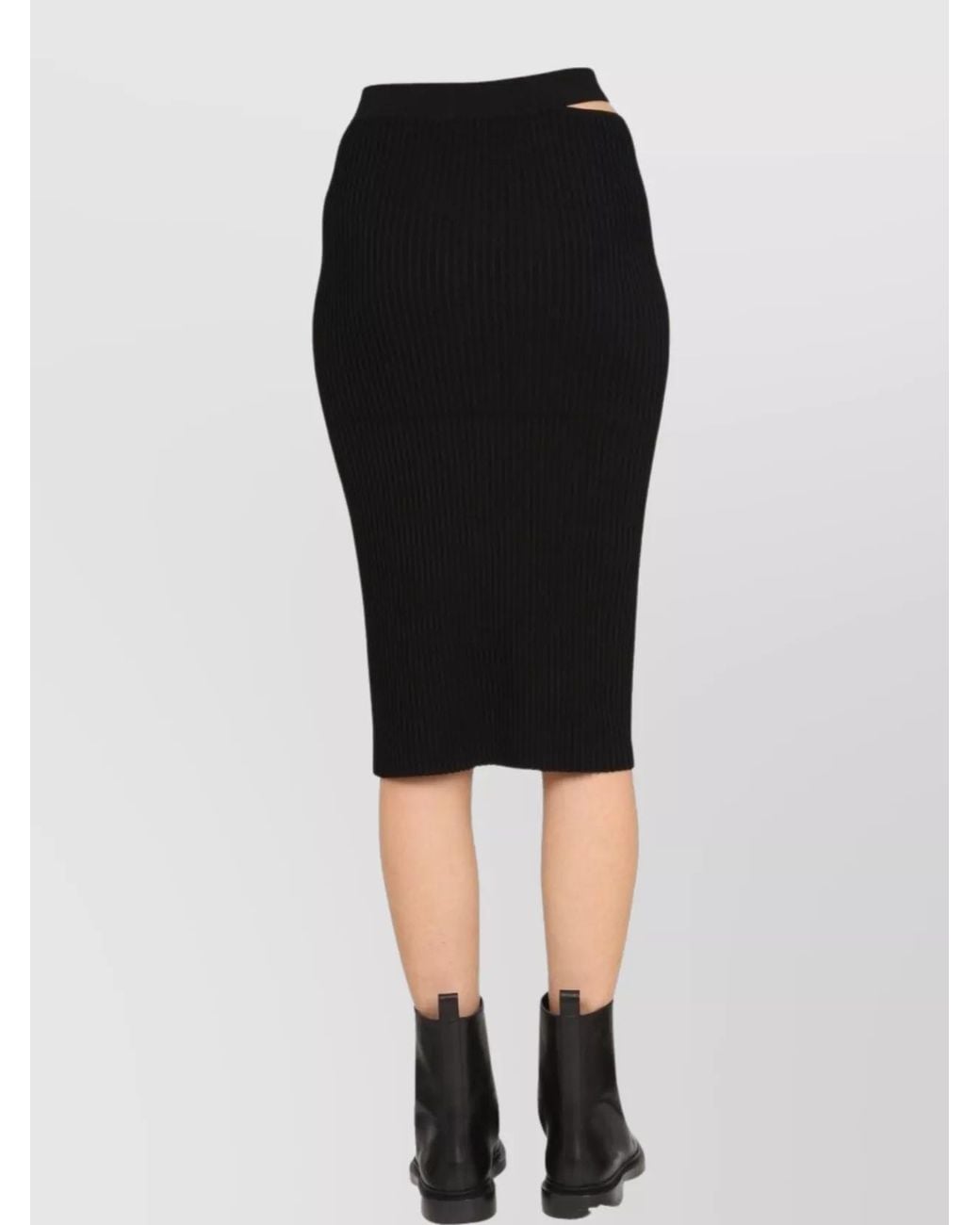 Helmut Lang Black Ribbed One-Shoulder Dress