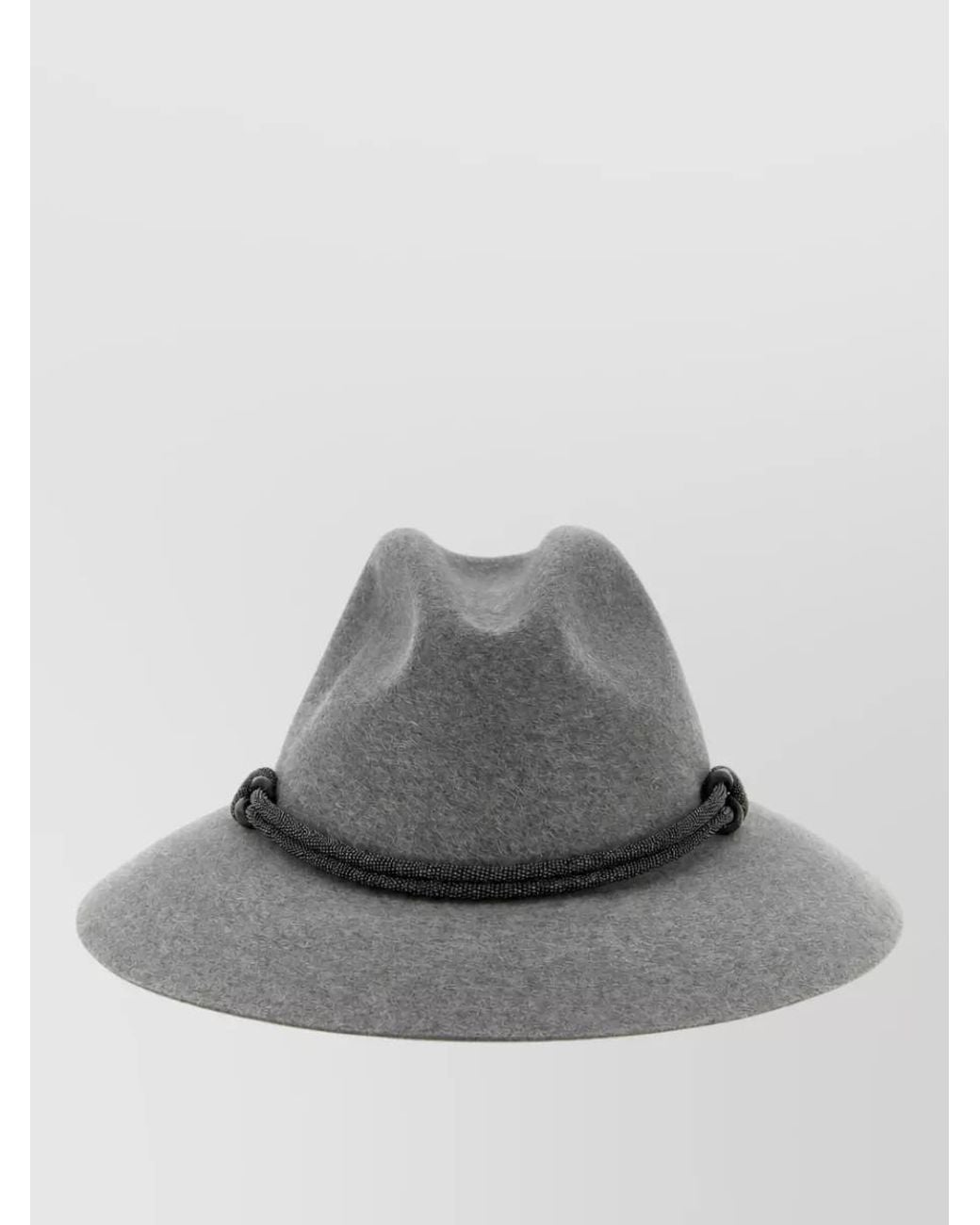 Brunello Cucinelli Gray Wool Felt Fedora Hat
