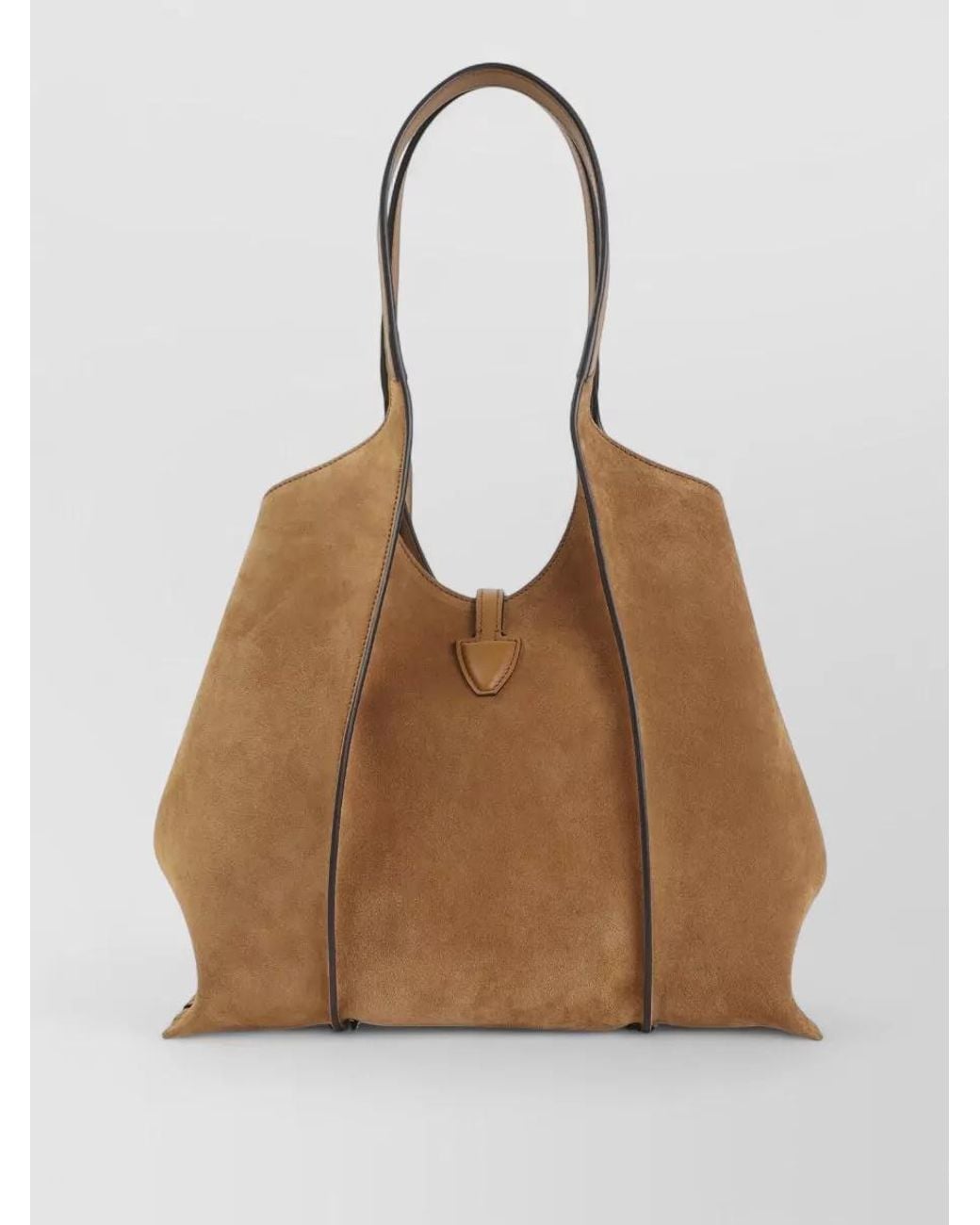 Tod's Brown T Timeless Small Suede Tote Bag