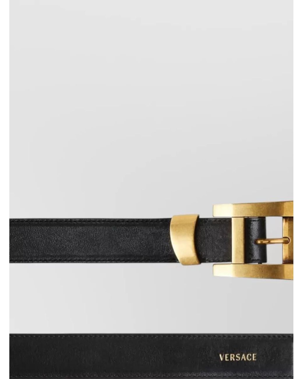 Versace Black Leather Belt