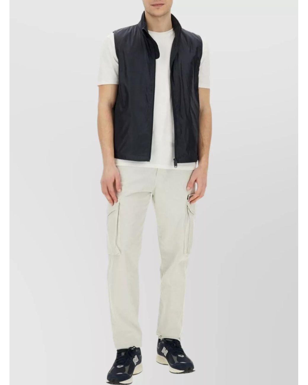 Aspesi White Cotton Straight-Leg Trousers for men