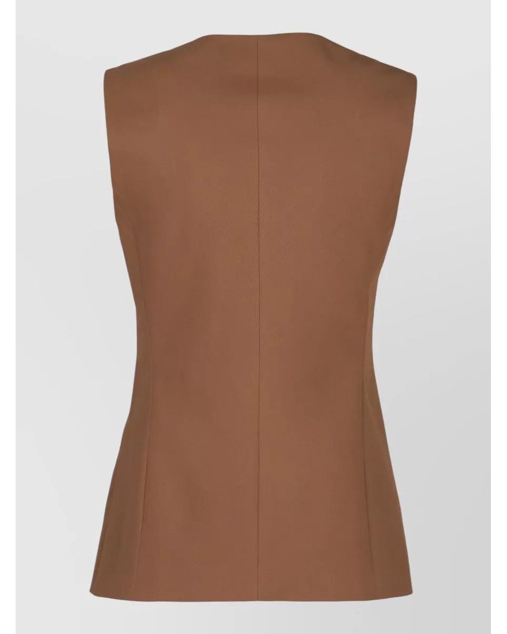 Max Mara Brown Cotton Single-Breasted Vest