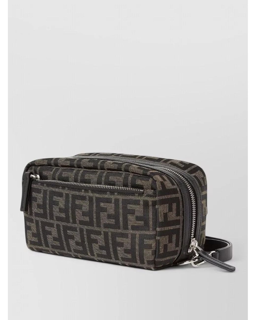 Fendi Black Jacquard Clutch Bag for men