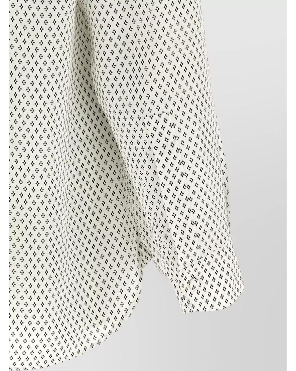 Tom Ford White Silk Diamond Print Fluid Fit Shirt for men