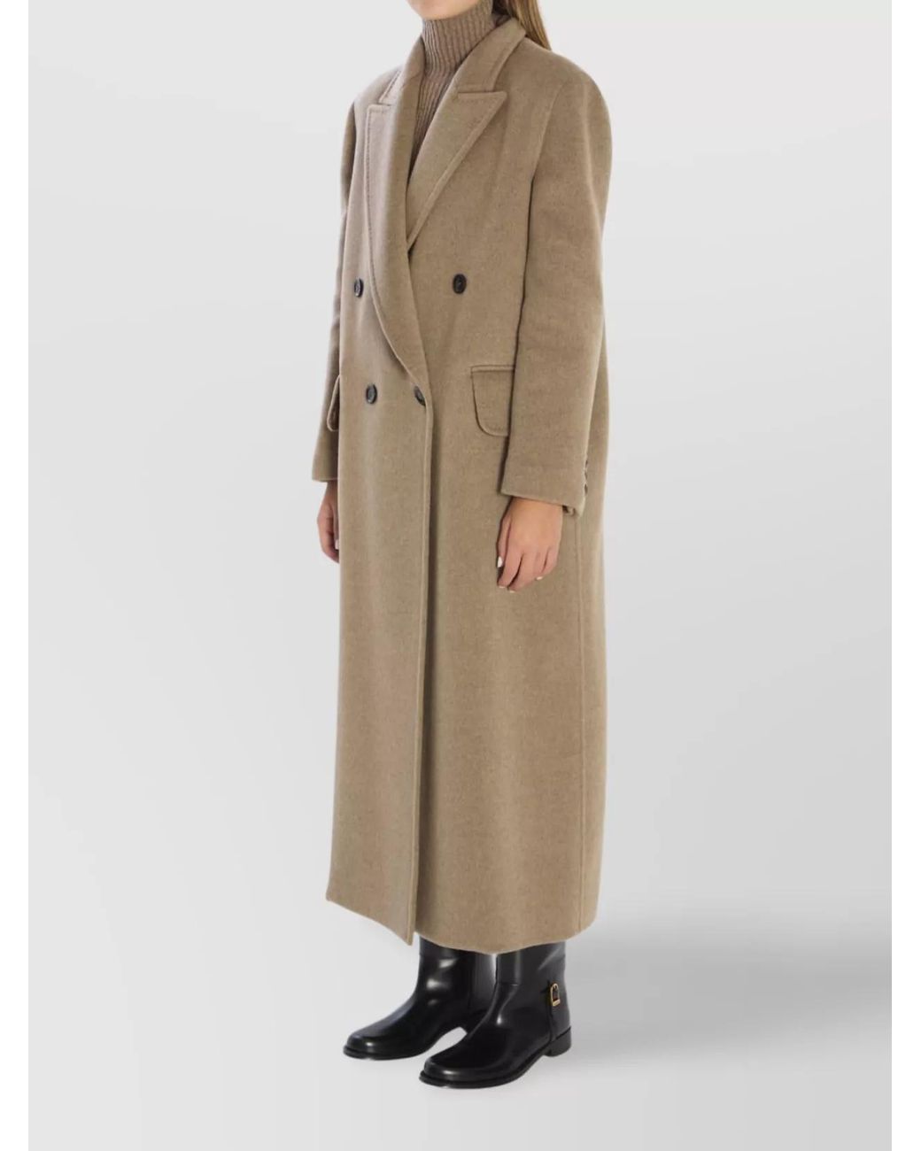 Max Mara Natural Cashmere Oversized Double Breasted Long Coat