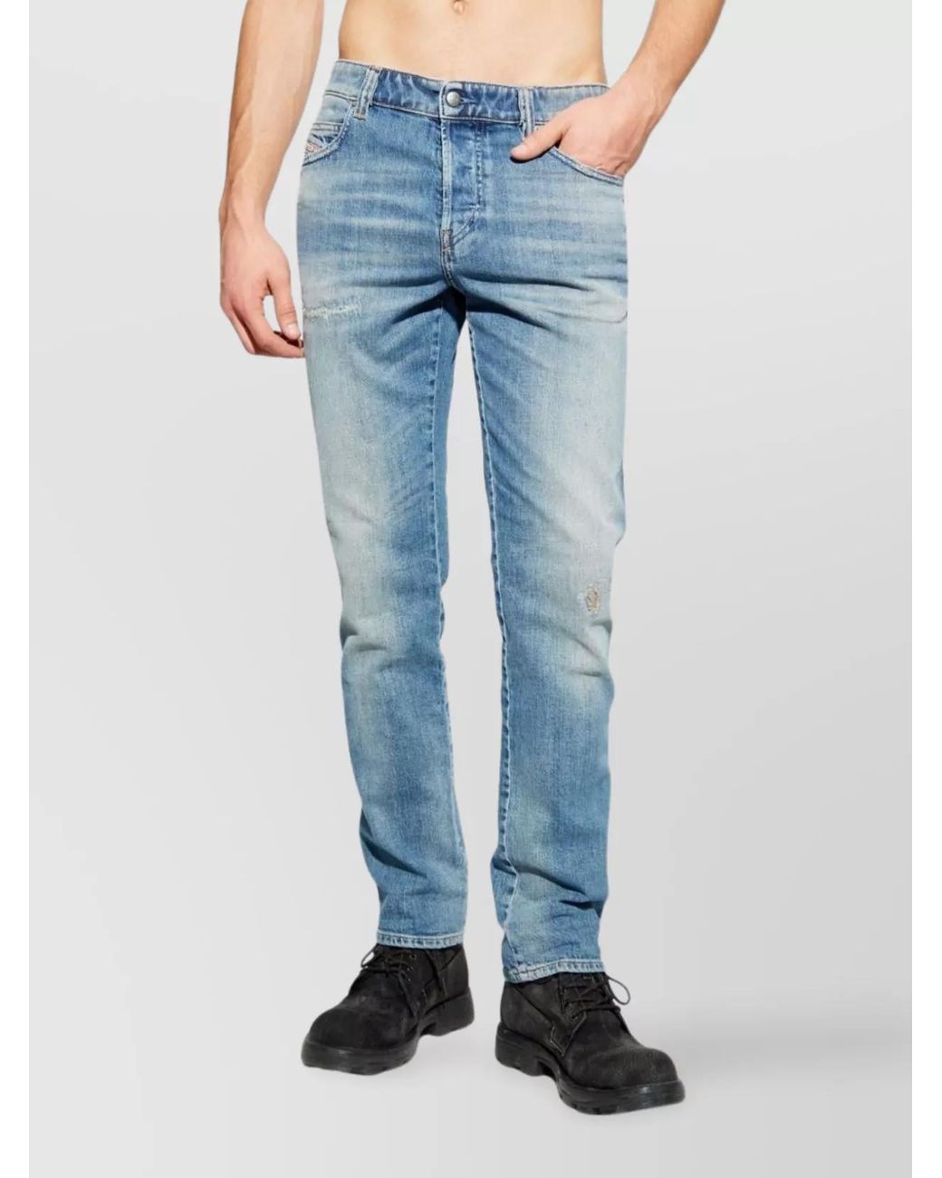 DIESEL Blue Straight-Leg Trousers for men