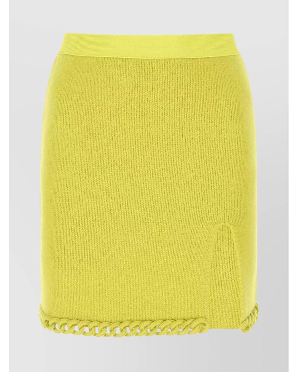 Bottega Veneta Yellow Wool Mini Skirt