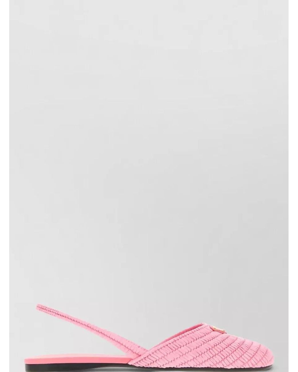 Prada Pink Raffia Sandals