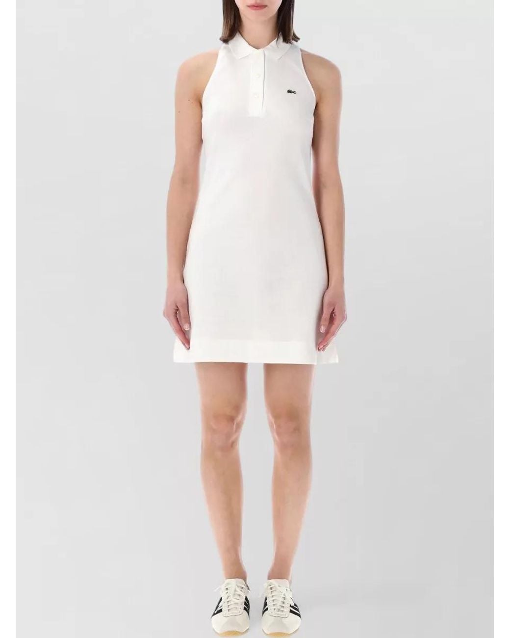 Lacoste White Sleeveless Polo Mini Dress