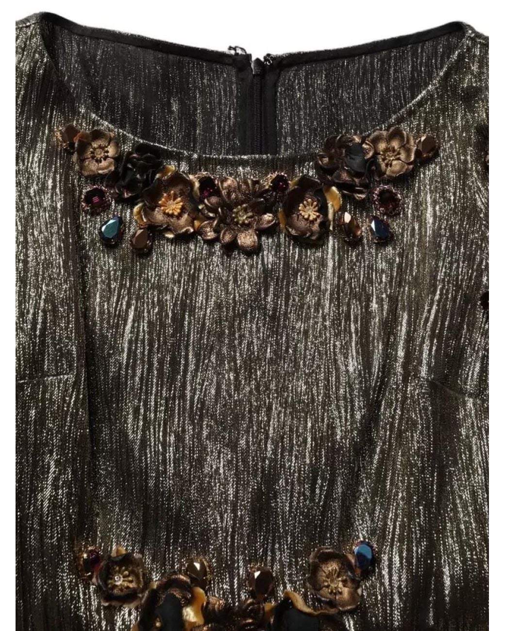 Dolce & Gabbana Multicolor Silk Embellished Tiered Midi Dress
