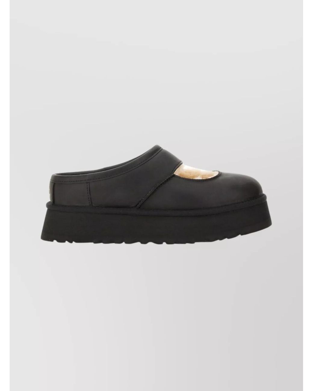 Ugg Black Leather Mary Jane Lace-Up Shoes