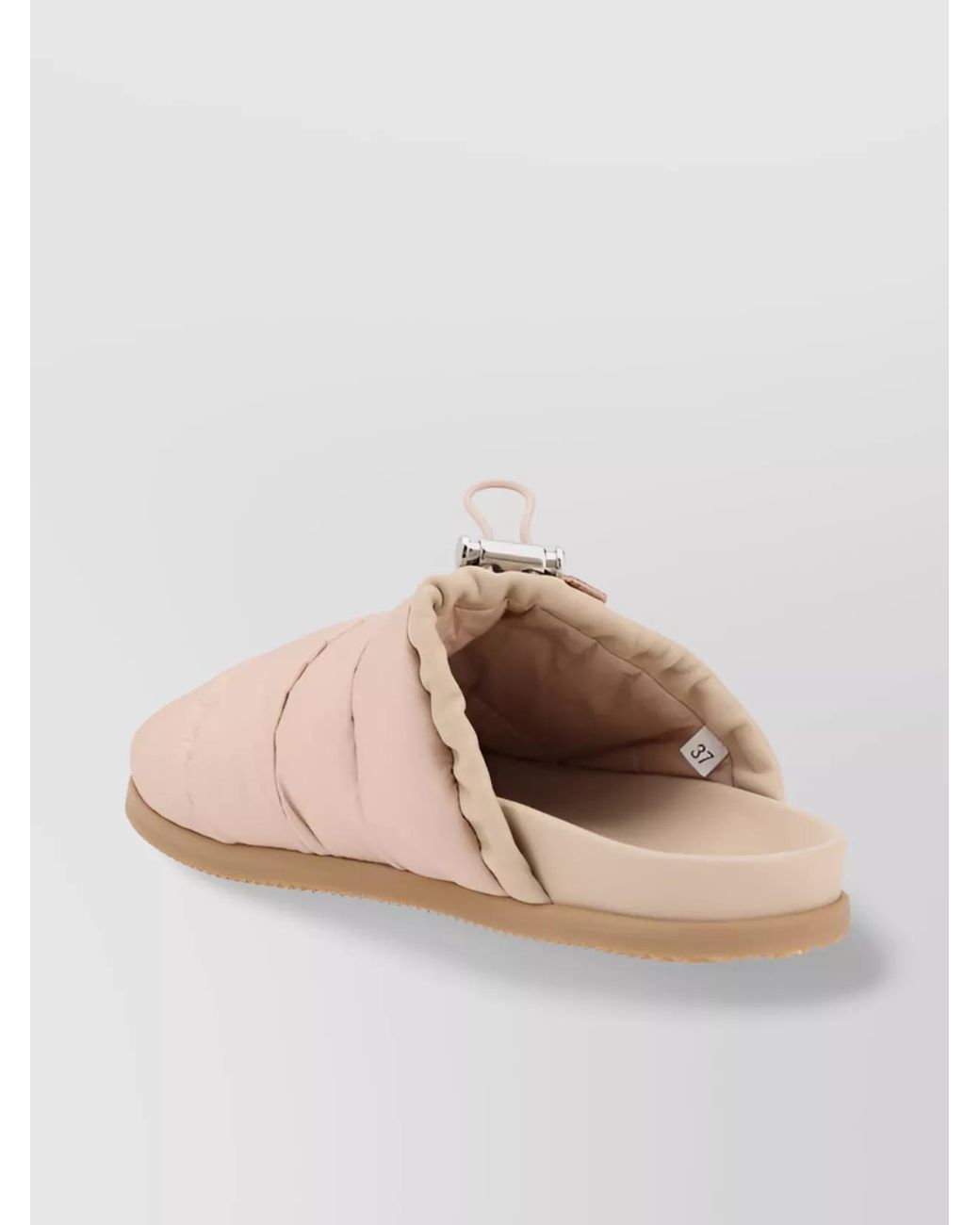 Moncler Pink Leather Padded Slippers