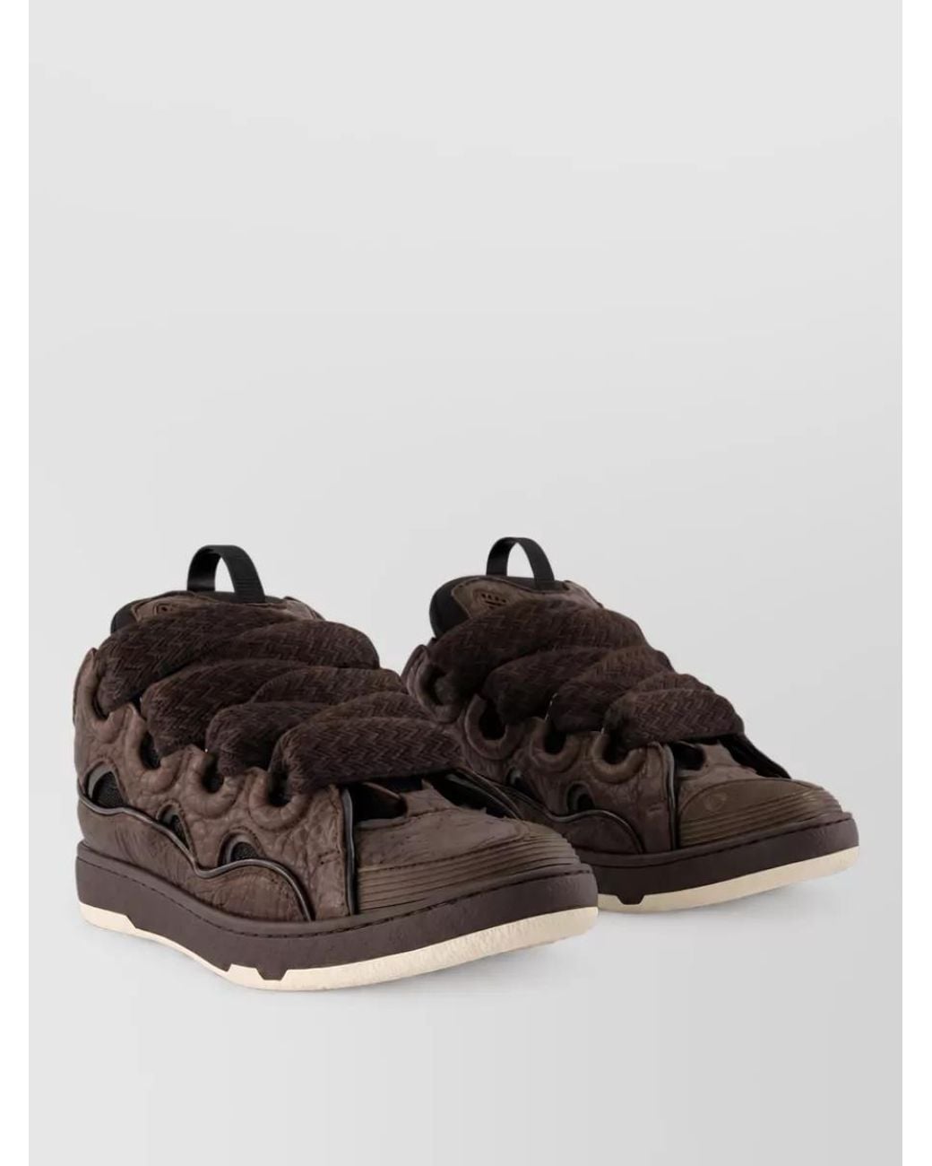 Lanvin Brown Leather Low-Top Sneakers for men