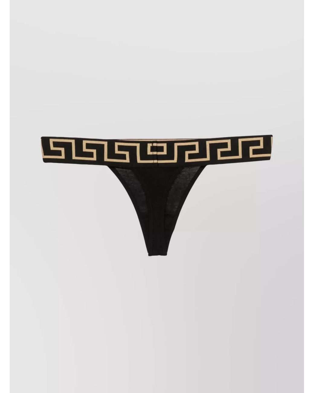 Versace Black Stretch Lingerie With Greca Motif Detail