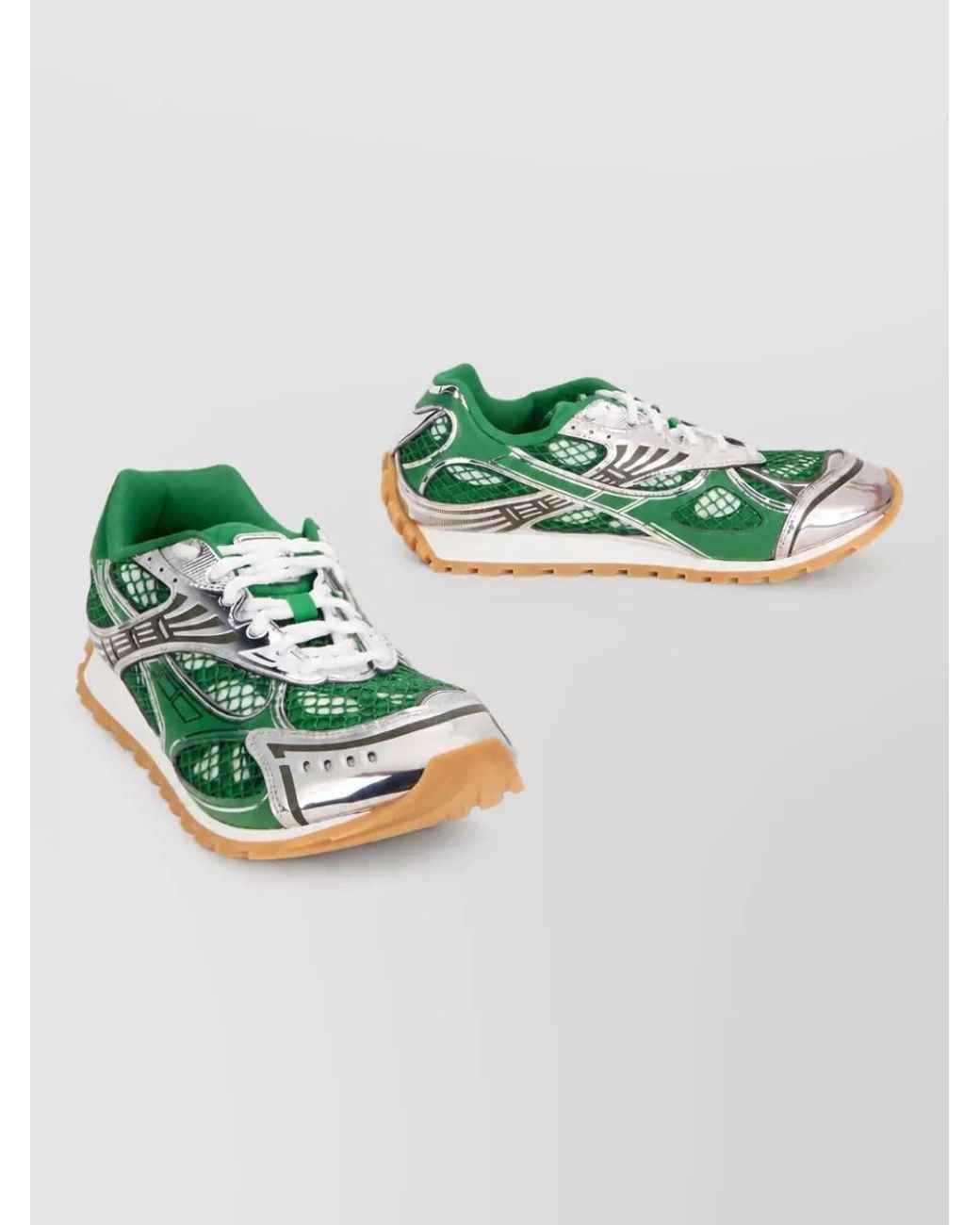 Bottega Veneta Green Printed Low-Top Sneakers for men