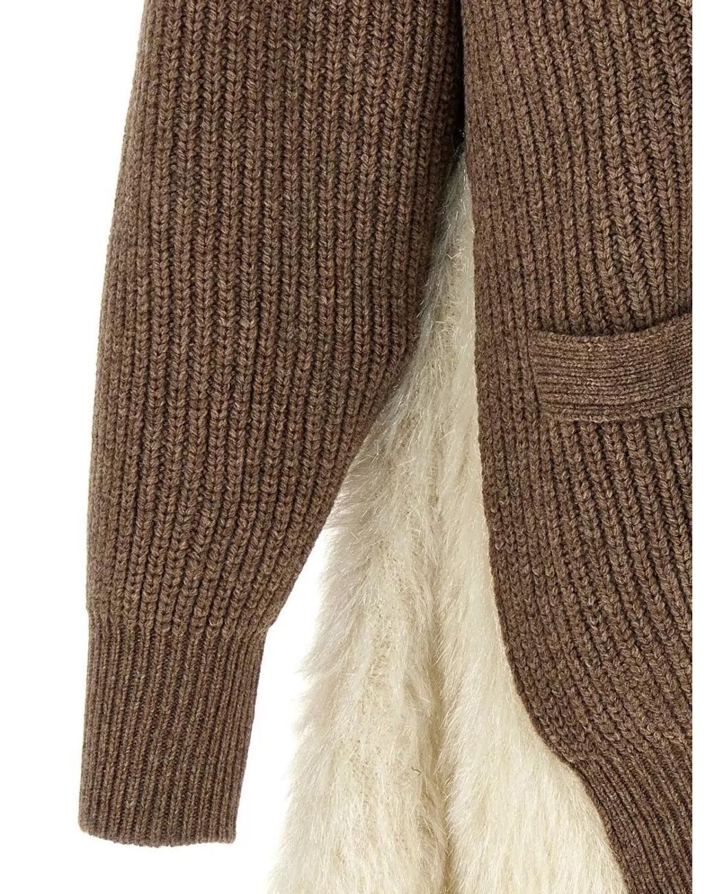 Undercover Natural Asymmetric Wool Cardigan