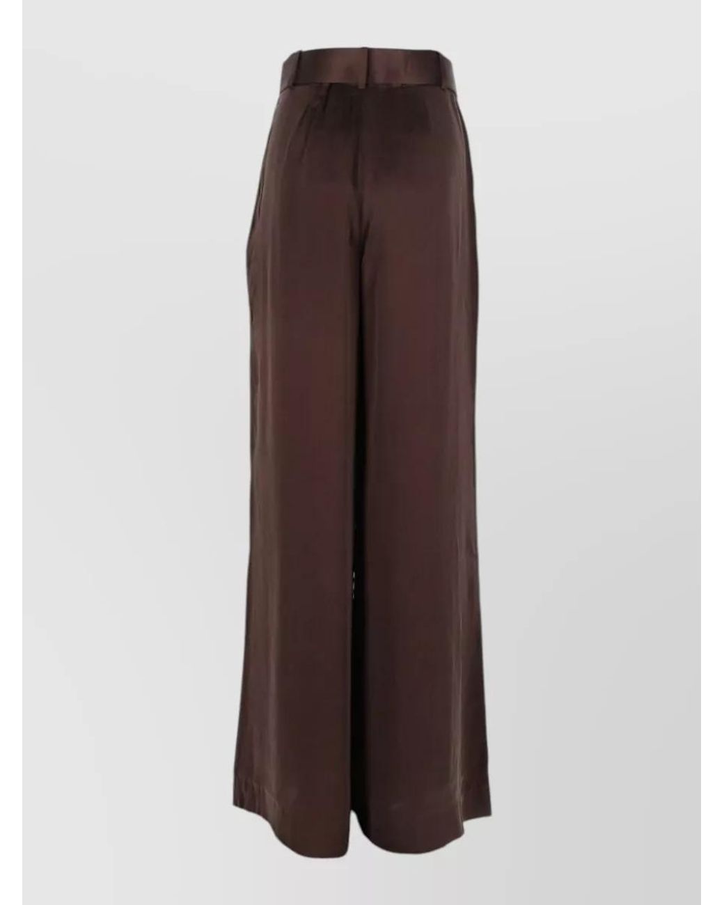 Zimmermann Brown Silk Straight-Leg Trousers