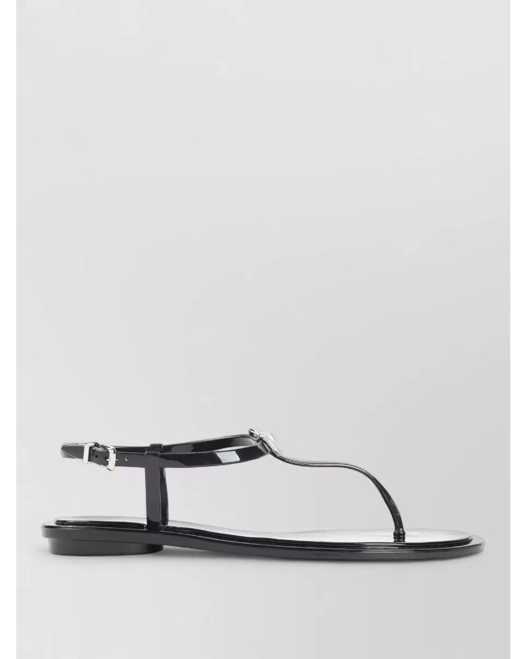 Mach & Mach Metallic Crystal-Embellished Rubber Thong Sandals