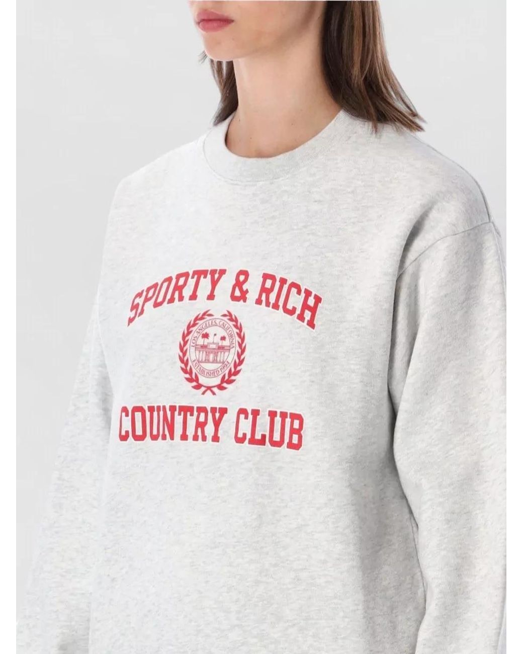 Sporty & Rich White Cotton Crew Neck Sweatshirt