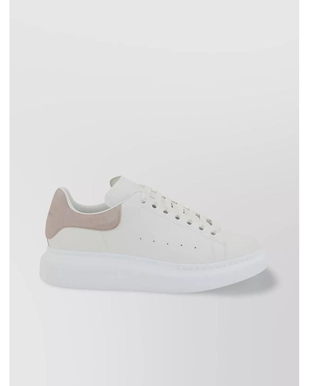 McQueen White Leather Low-Top Sneakers