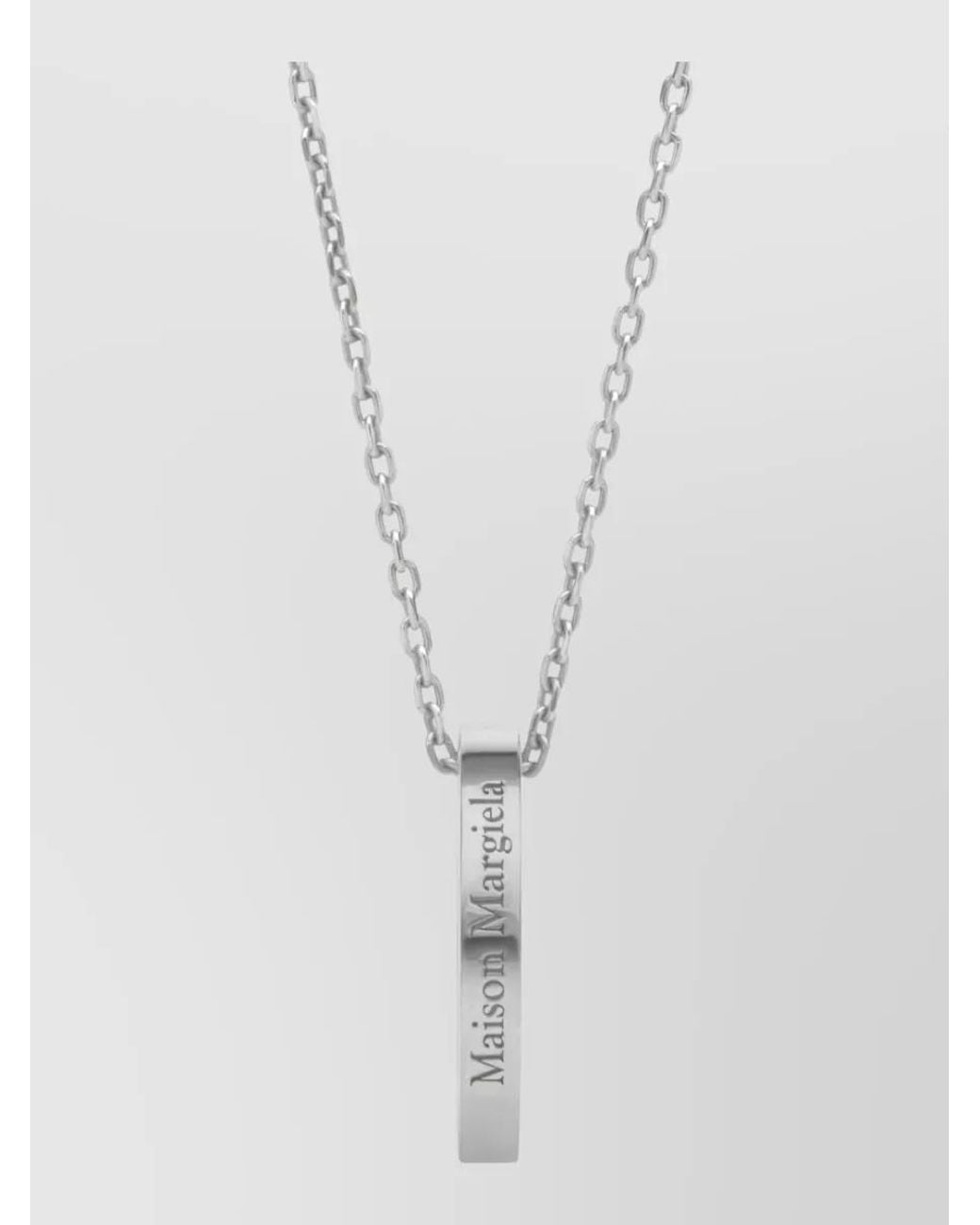 Maison Margiela White Ring Pendant Necklace for men
