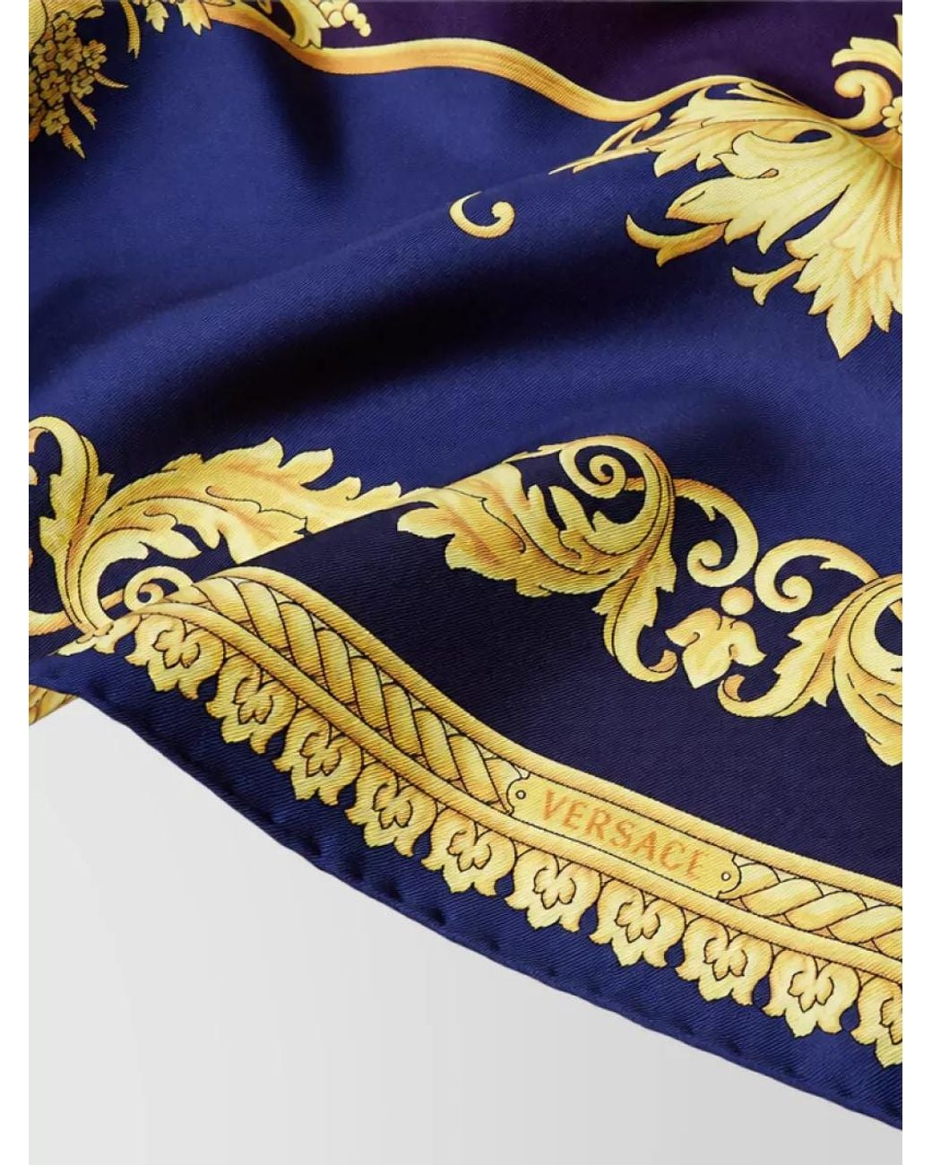 Versace Blue Silk Square Scarf