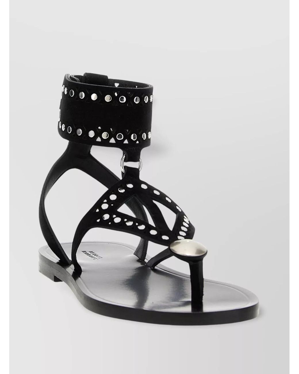 Isabel Marant Black Leather Studded Sandals