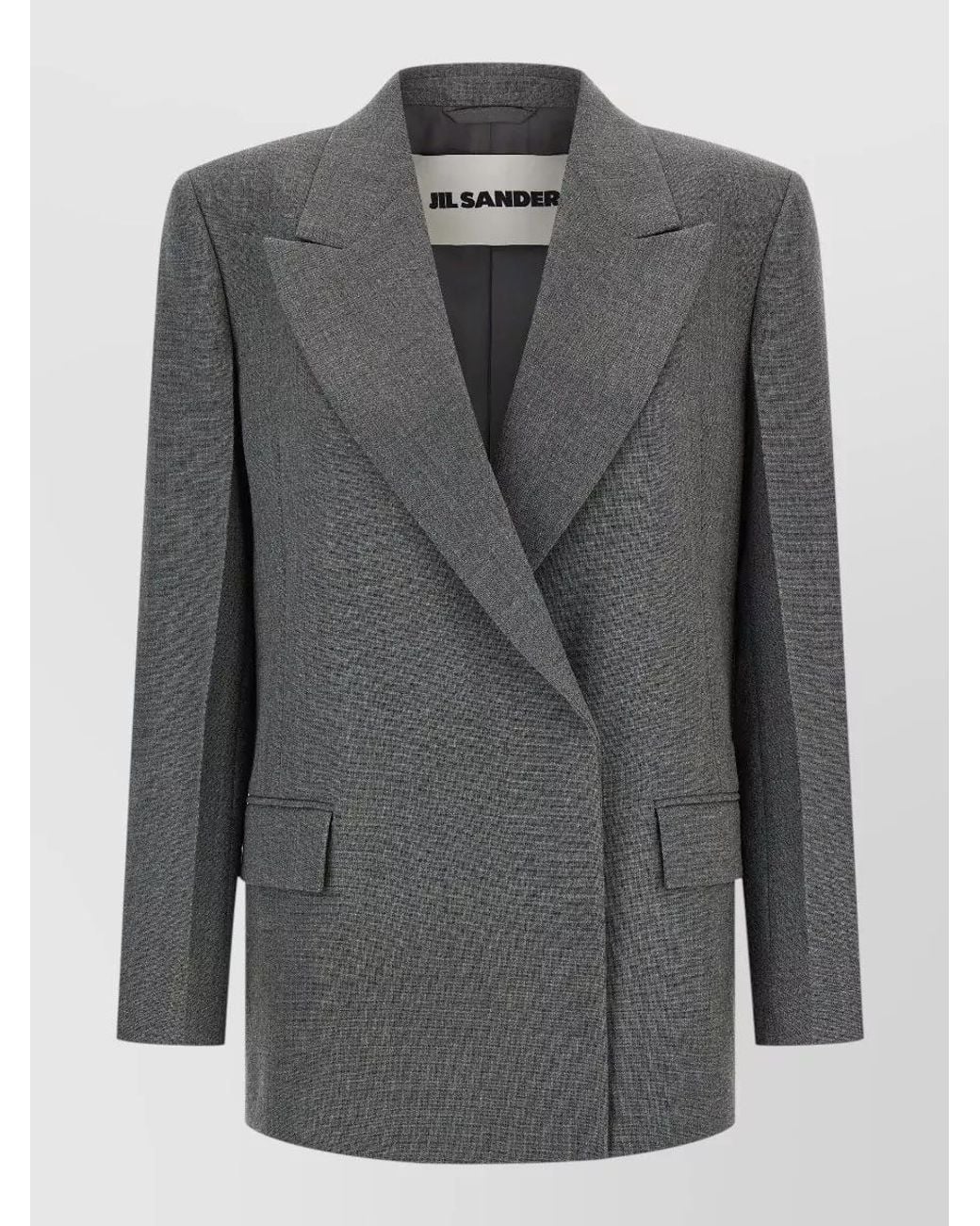 Jil Sander Gray Wool Double-Breasted Blazer