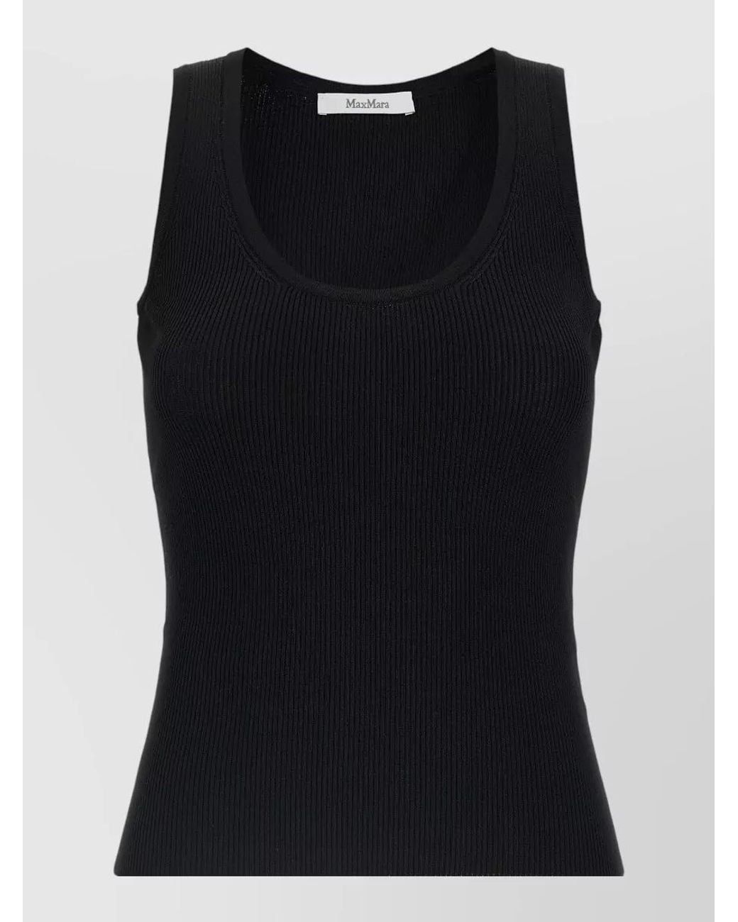 Max Mara Black Ribbed Tank Top