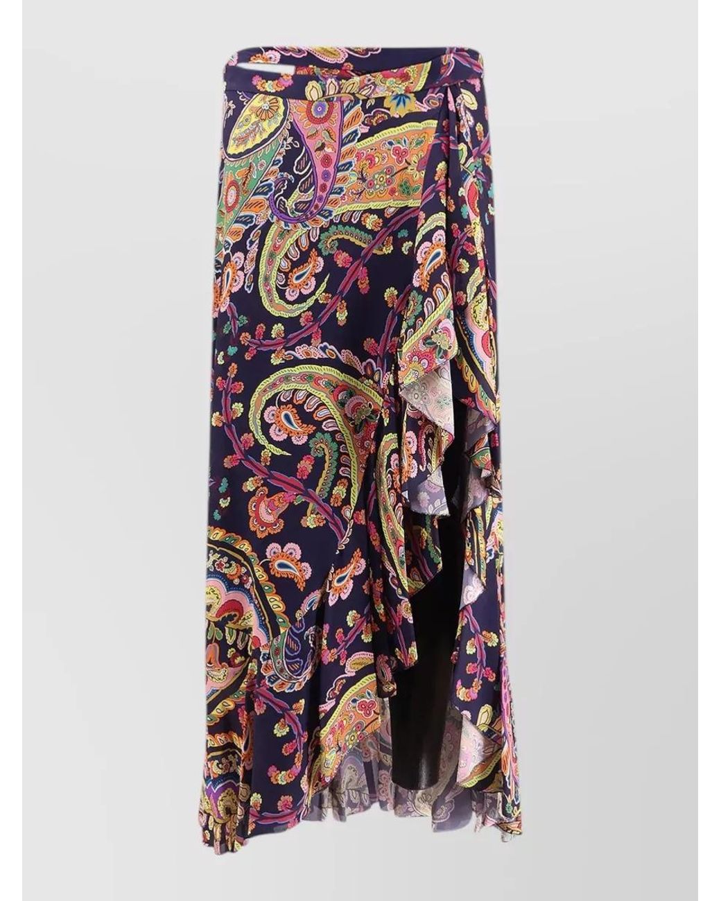 Etro White Printed Wrap Skirt