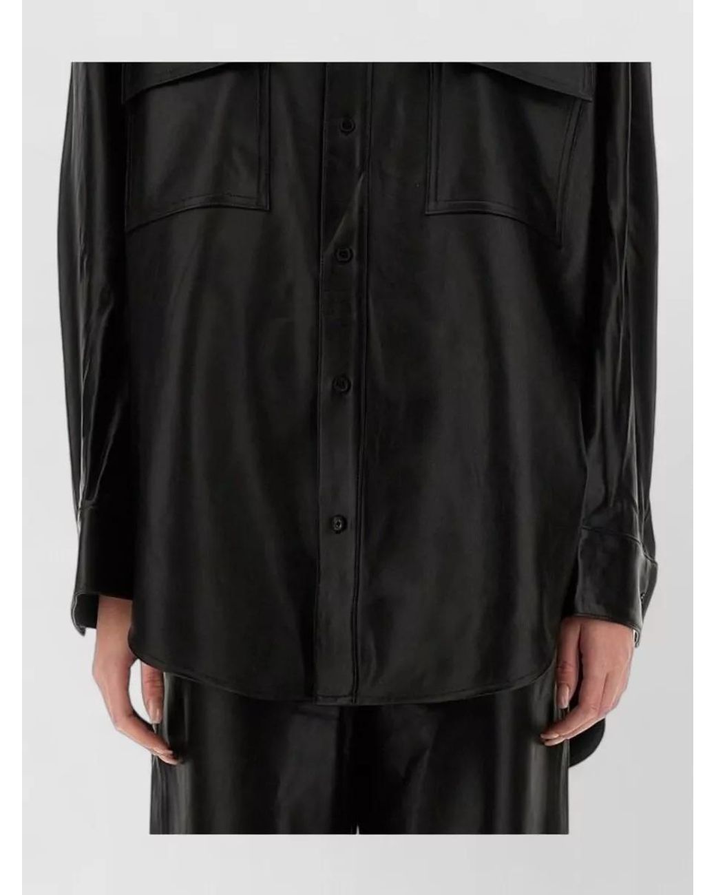 Michael Kors Black Lamb Leather Oversized Jacket