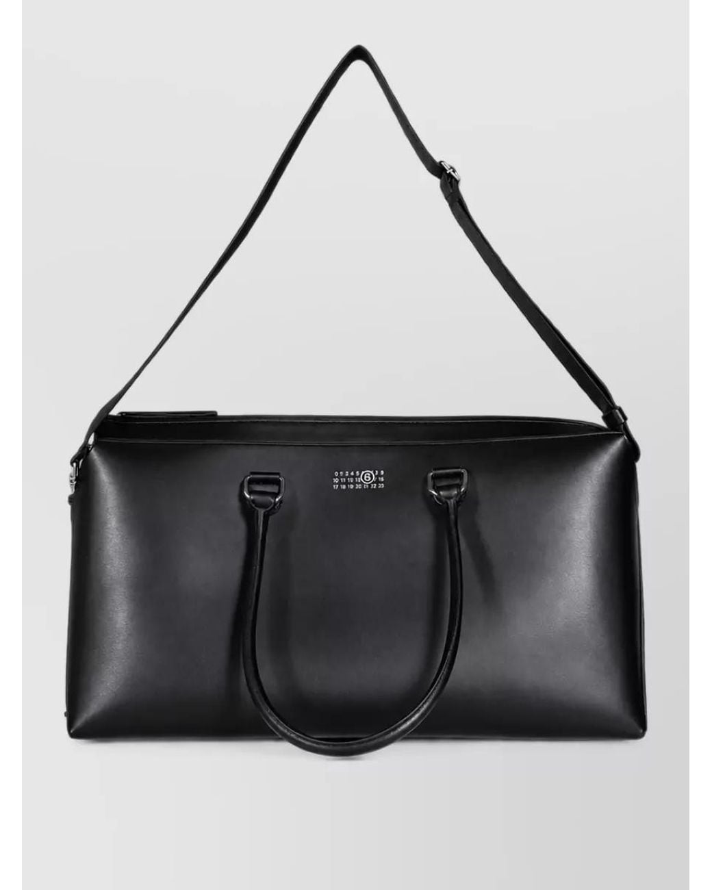 MM6 by Maison Margiela Black Leather Weekend Bag for men