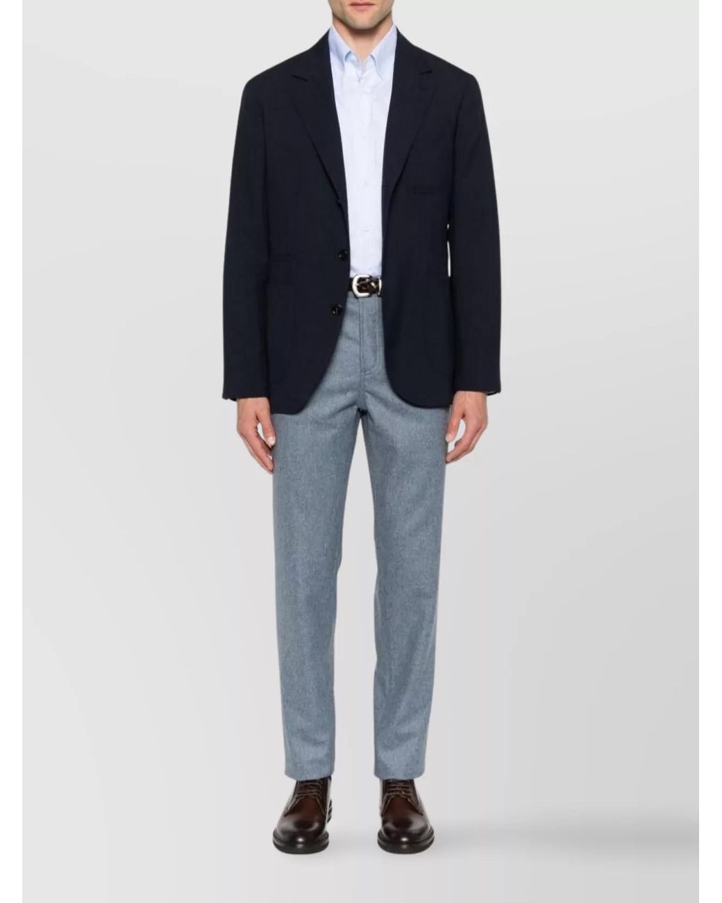 Brunello Cucinelli White Cotton Long-Sleeve Button-Down Shirt for men