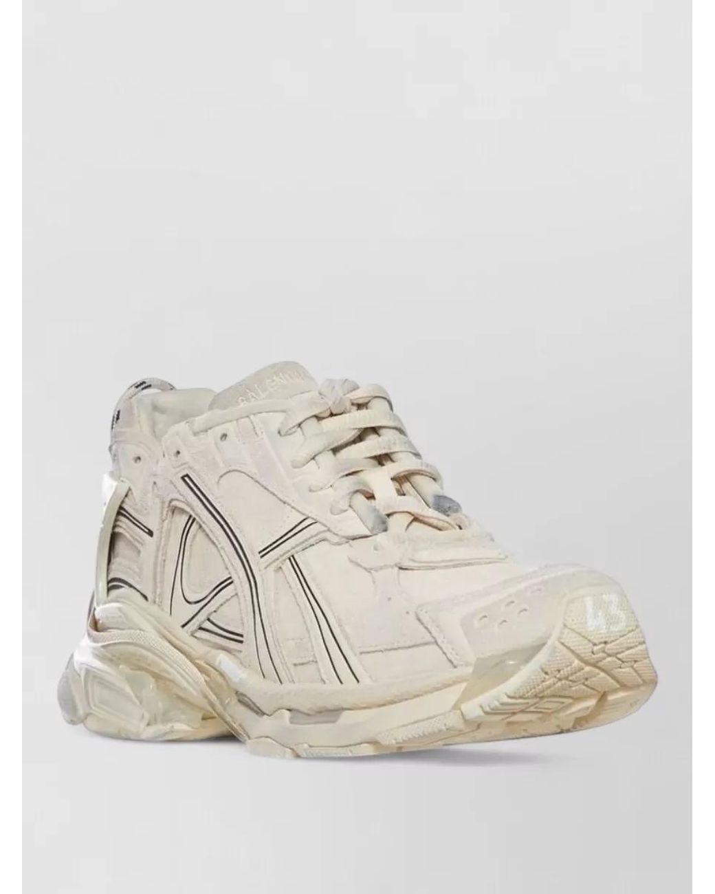 Balenciaga Natural Suede Leather Runner Low-Top Sneakers for men