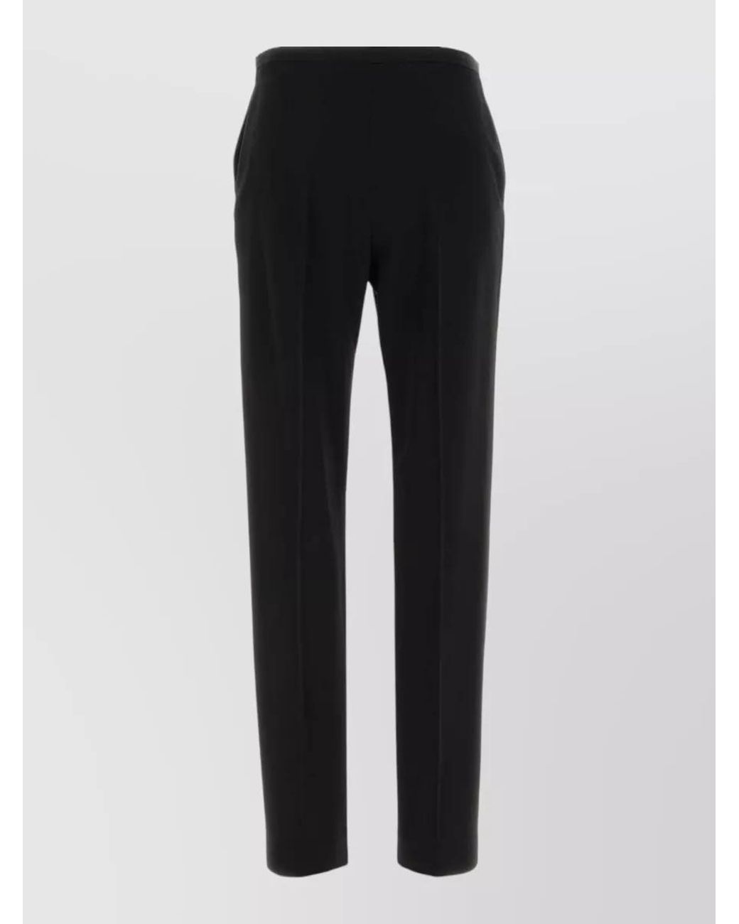 The Row Black Wool Slim-Fit Trousers