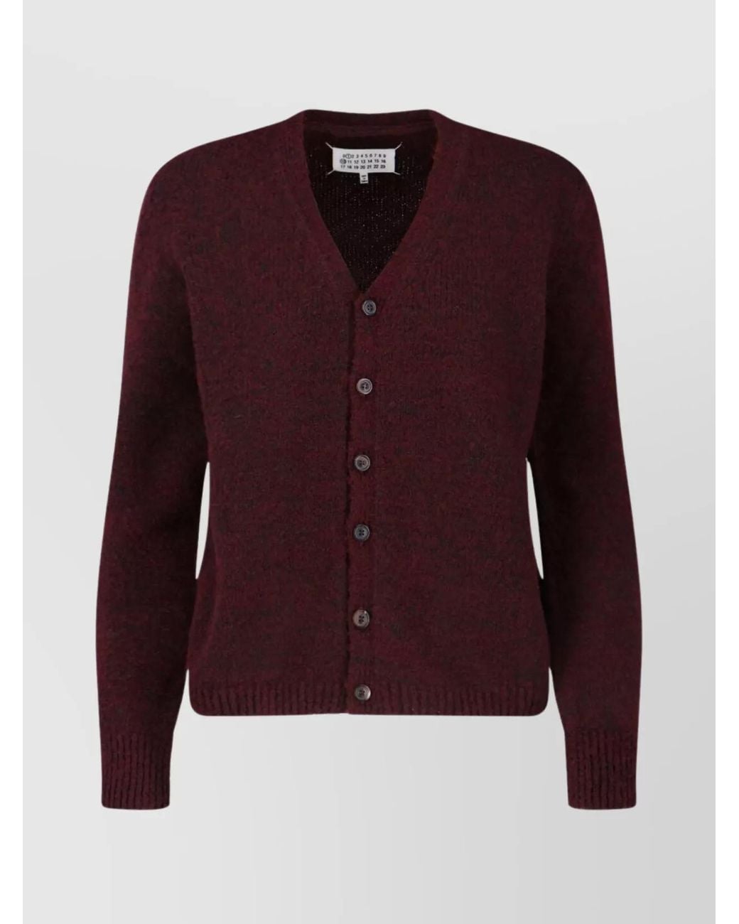 Maison Margiela Purple V-Neck Wool Cardigan