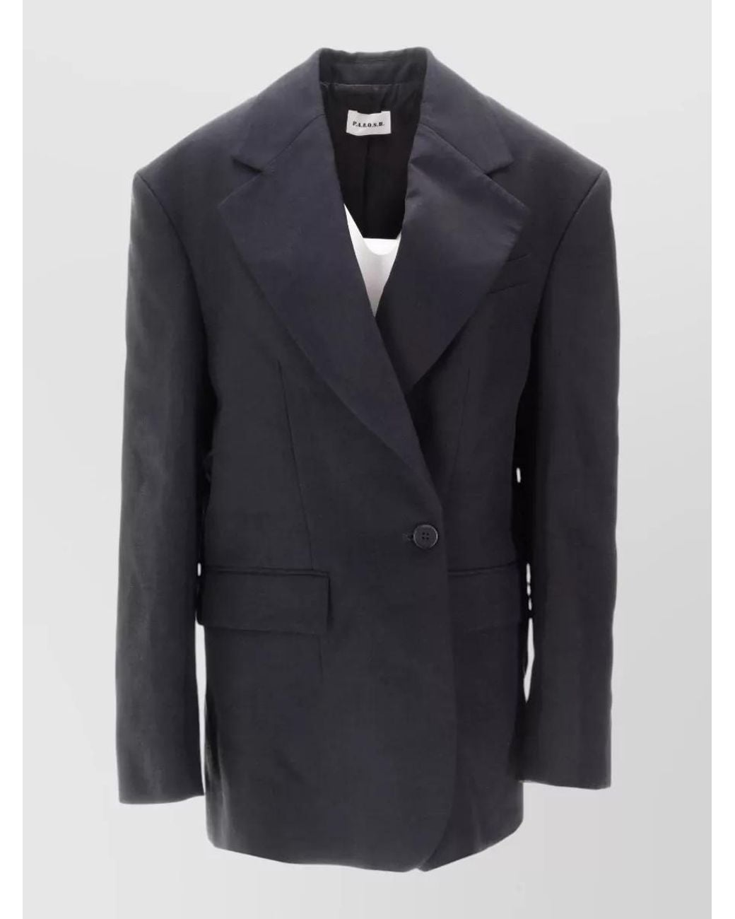 P.A.R.O.S.H. Blue Linen Blend Blazer