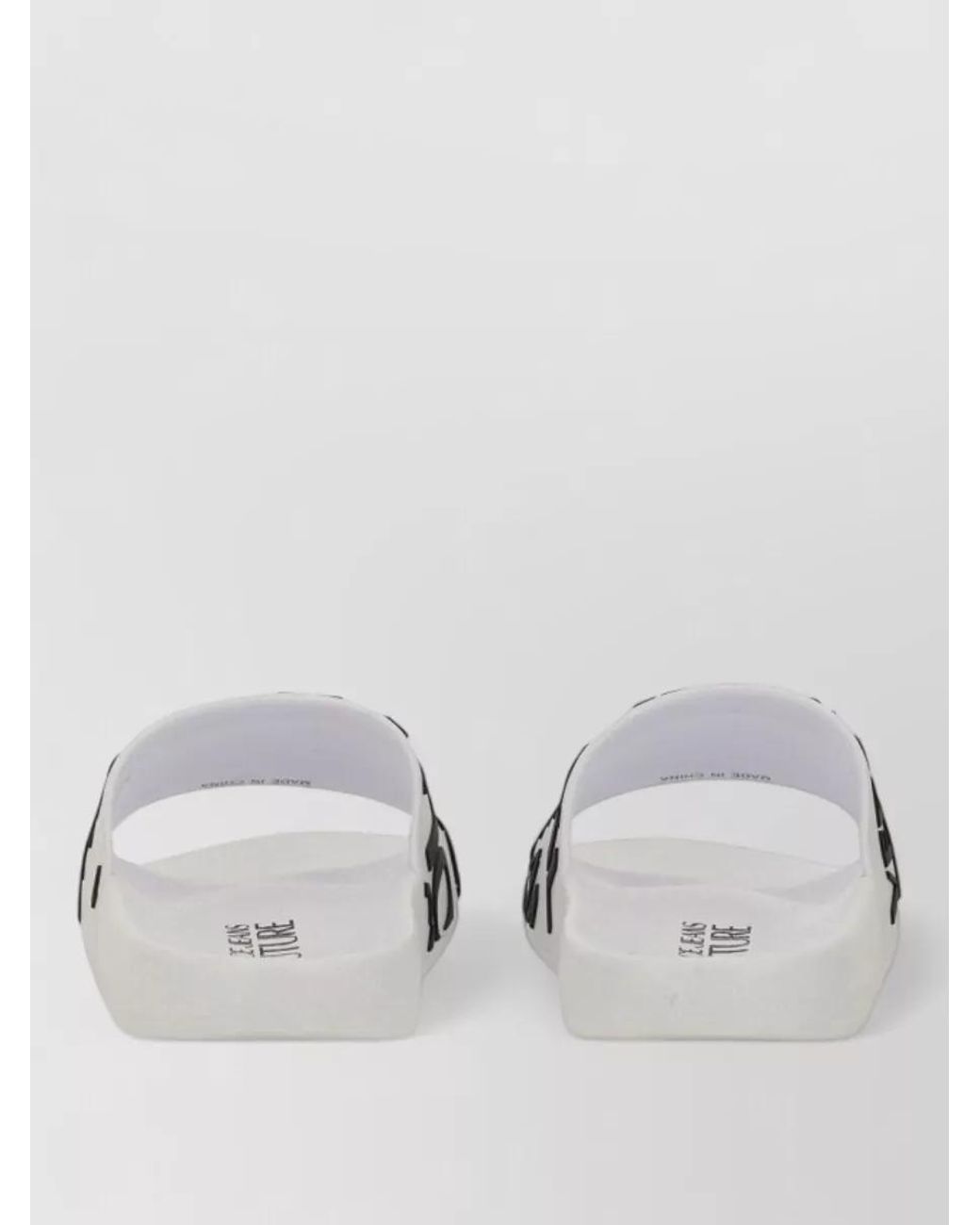 Versace Jeans Couture Metallic Logo Slide Sandals