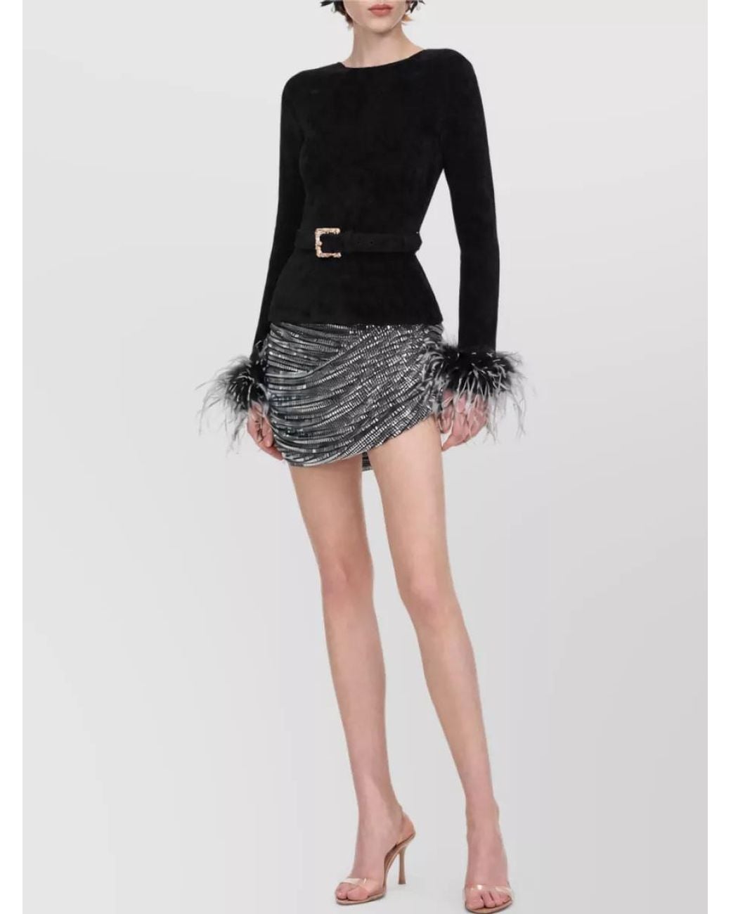 Self-Portrait Black Bubble Hem Mini Dress