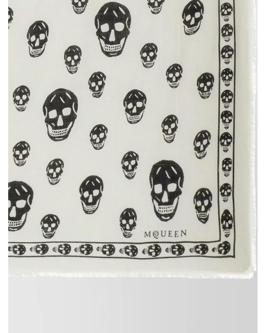 McQueen Multicolor Silk Skull Print Scarf