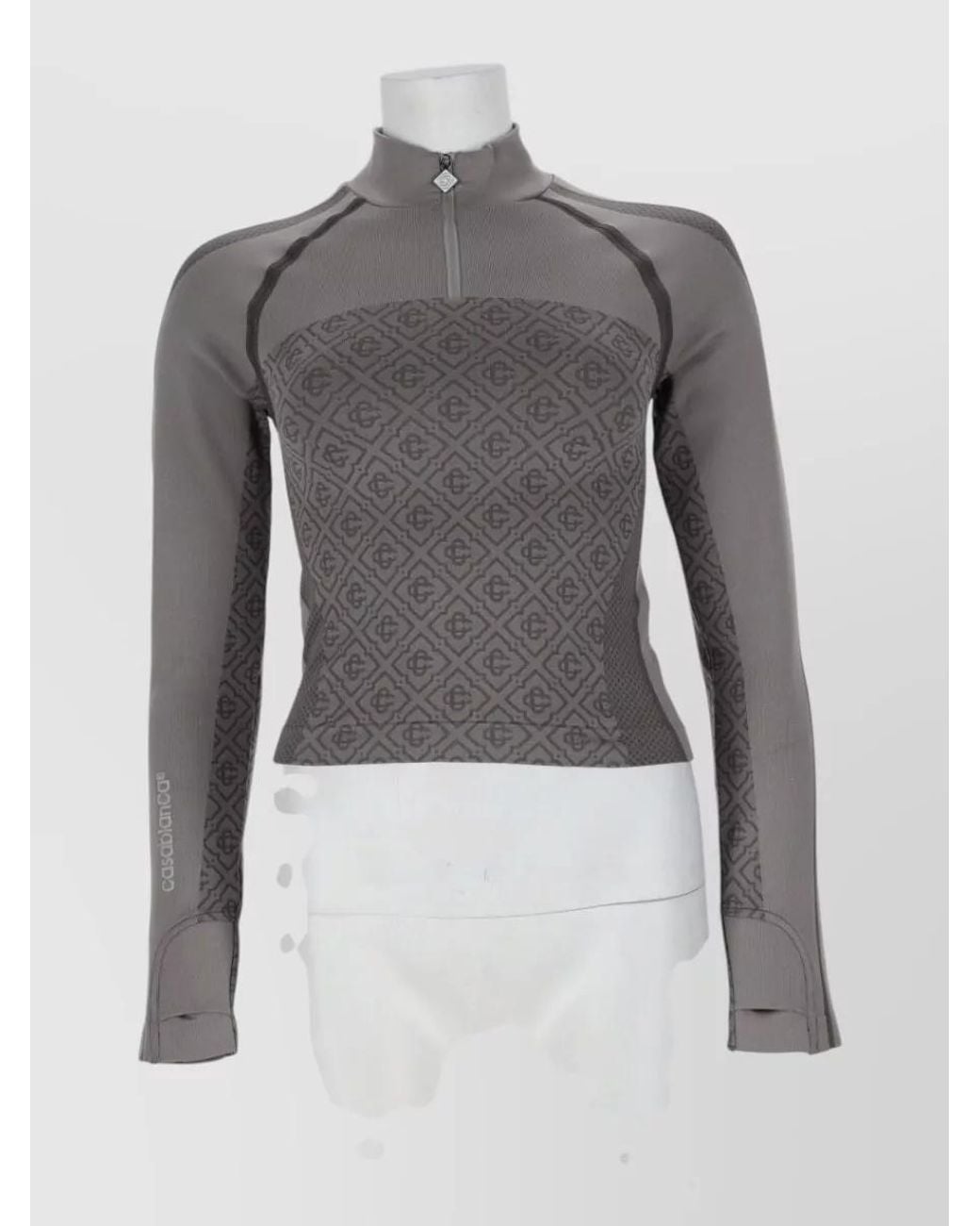 Casablanca Gray Long Sleeve Monogram Fitted Jacket