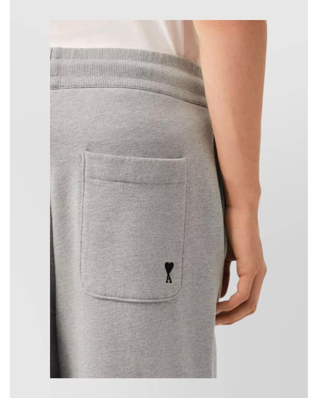 AMI Gray Cotton Relaxed-Fit Sweatpants for men