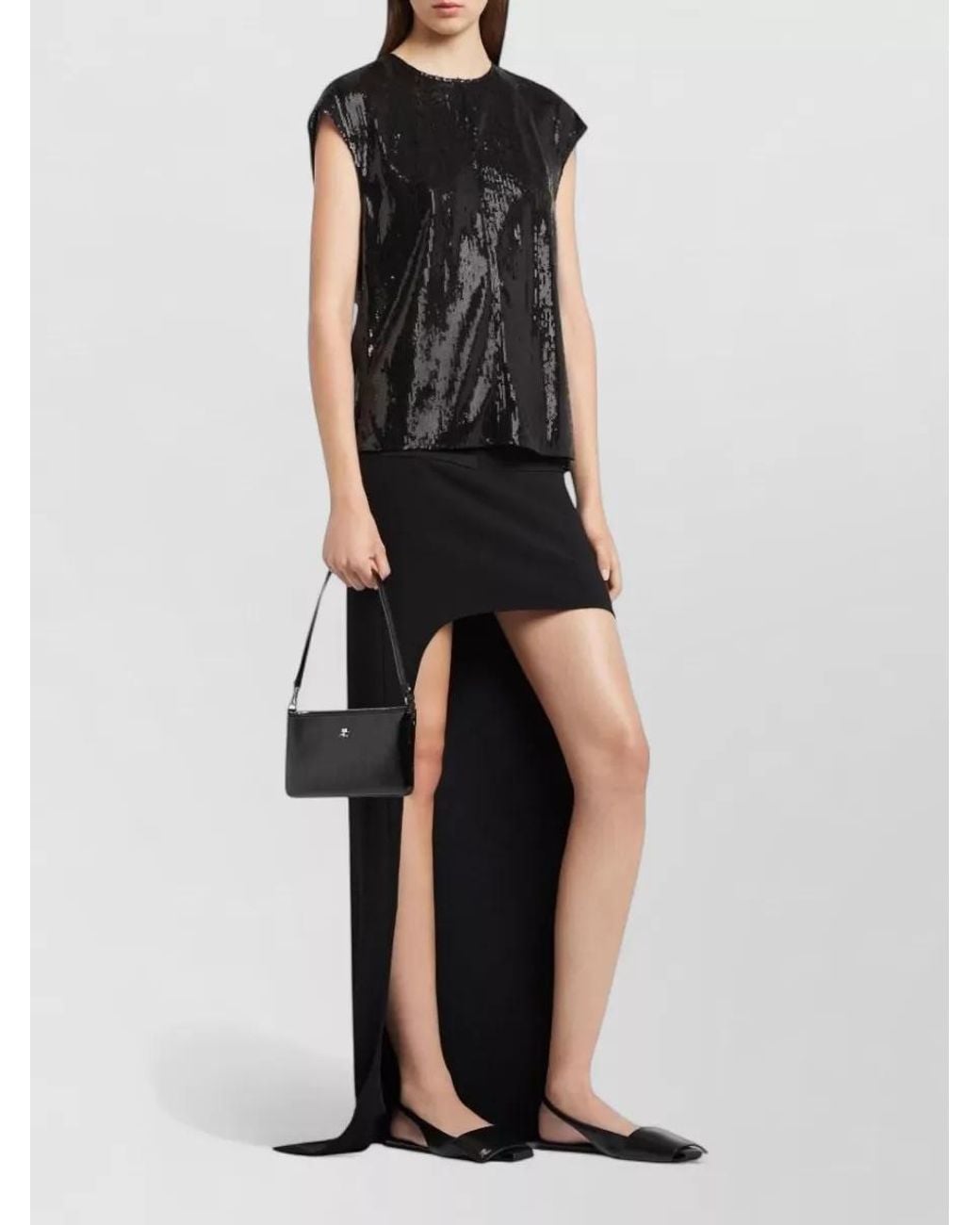 Courreges Black Très Leather Clutch Bag
