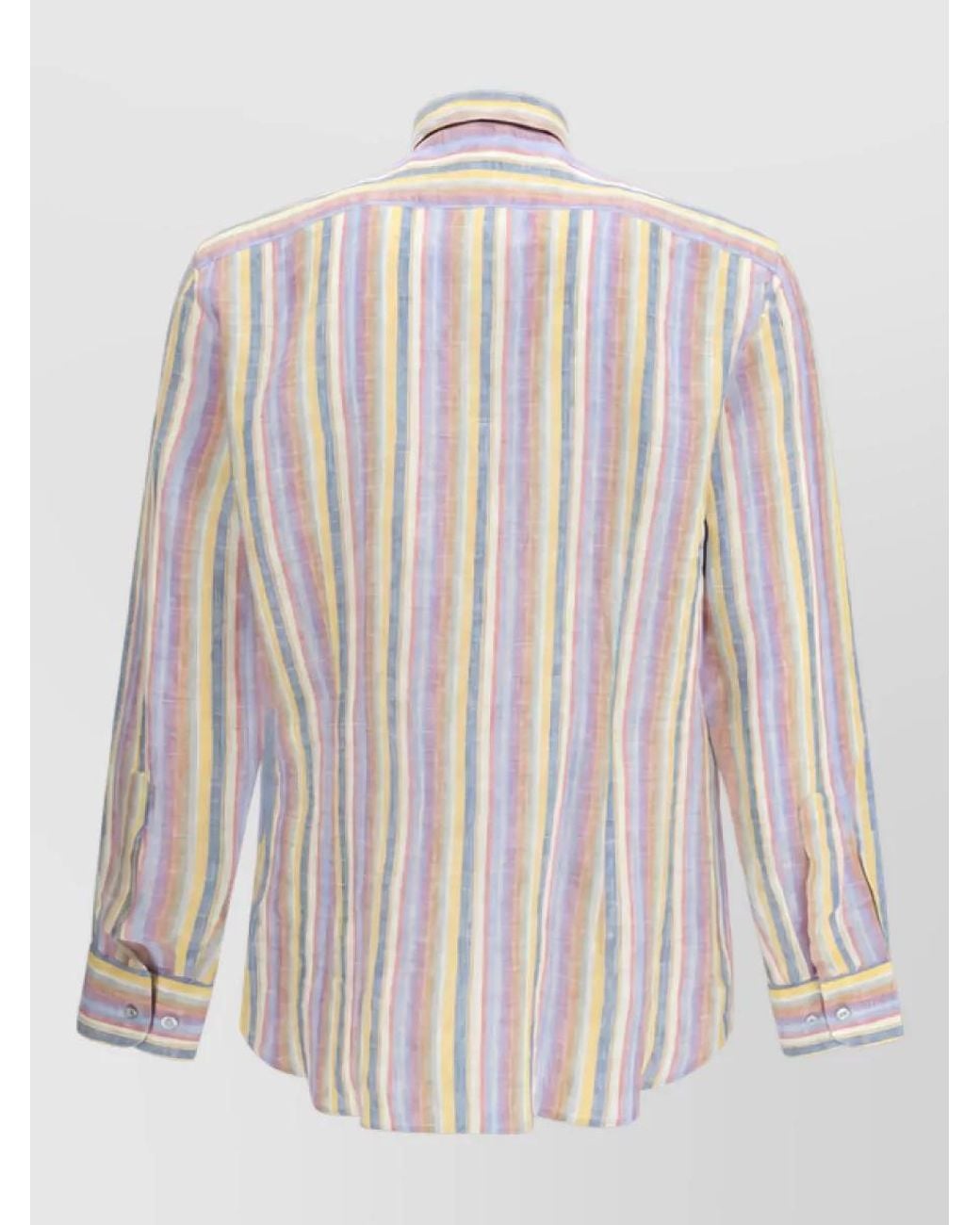 Etro White Linen Pattern Shirt for men