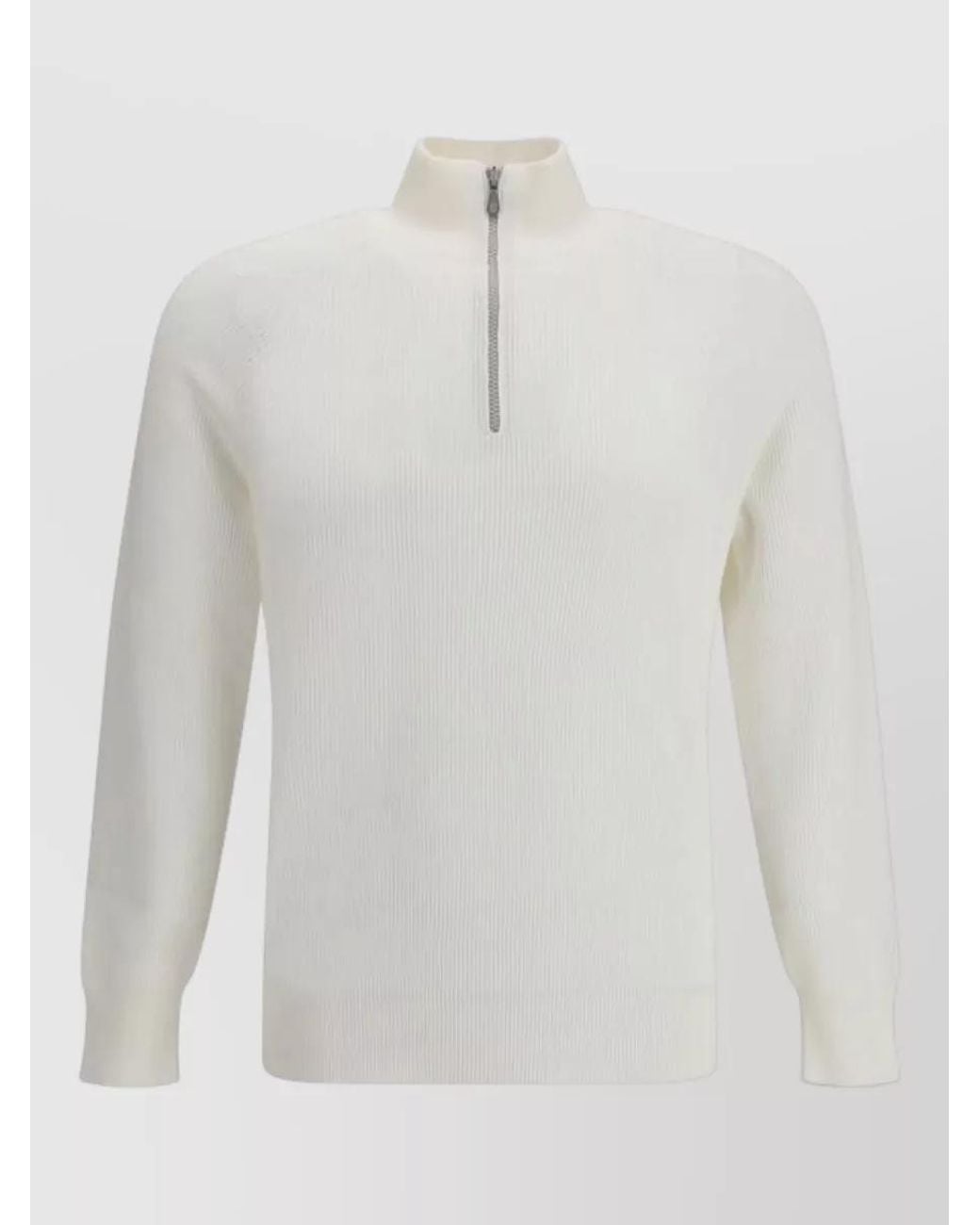 Brunello Cucinelli White Cotton Sweatshirt for men