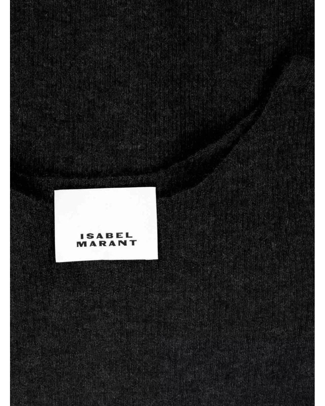 Isabel Marant Black Cashmere Silk Boat Neck Long Sleeve Top