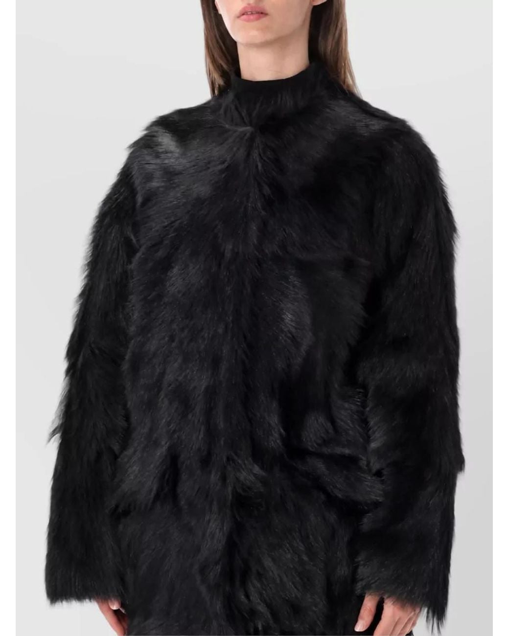 Totême Black Shearling Coat