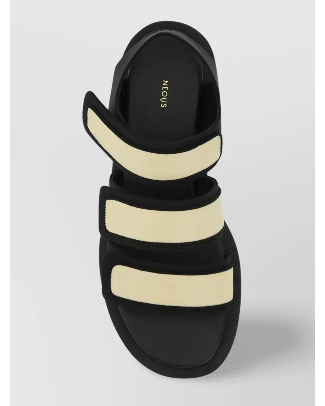 Neous Black Two-Tone Fabric Sandals