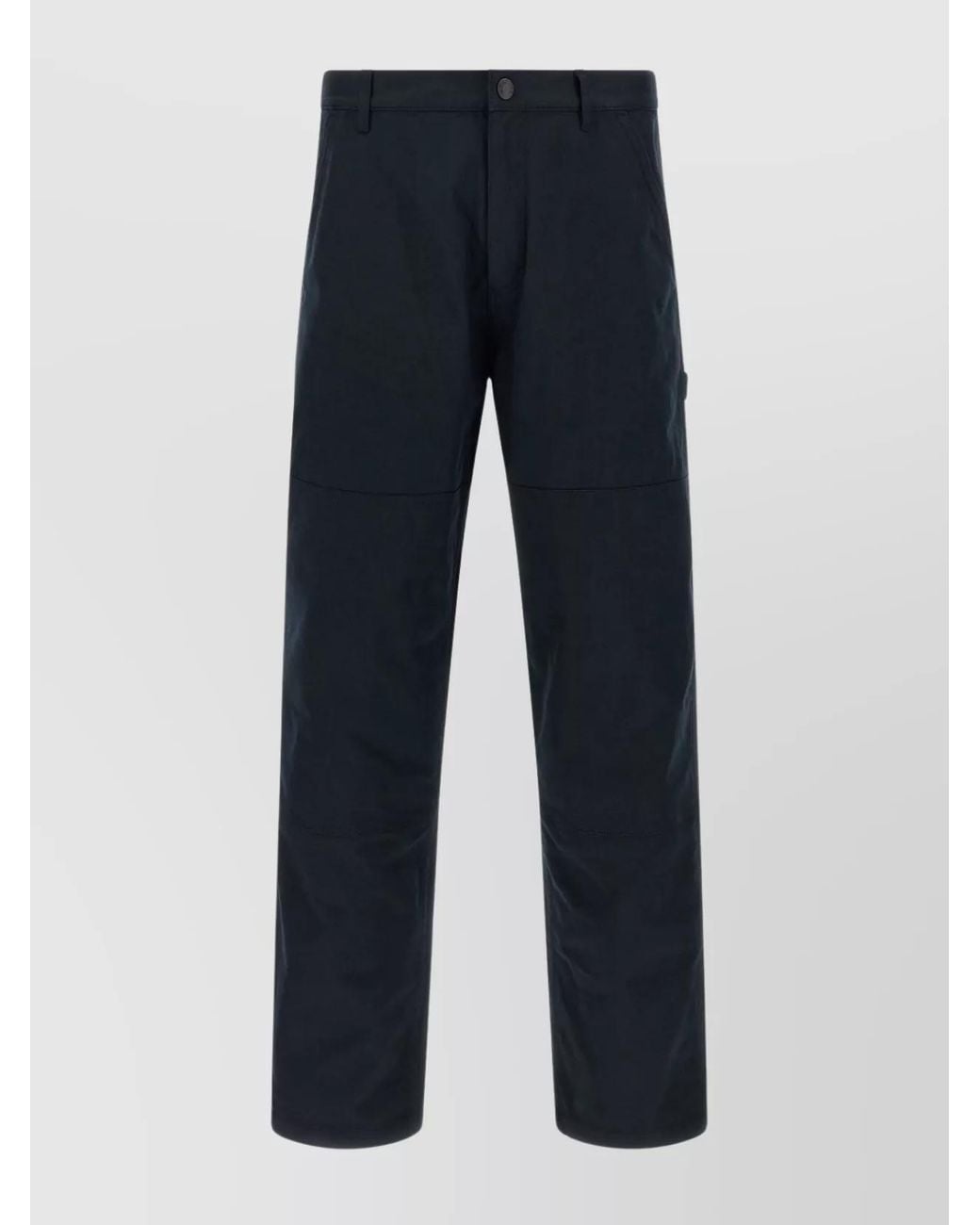 Moncler Blue Cotton Straight-Leg Trousers for men