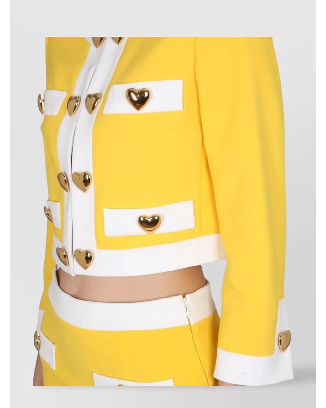 Moschino Yellow Cropped Crepe Jacket